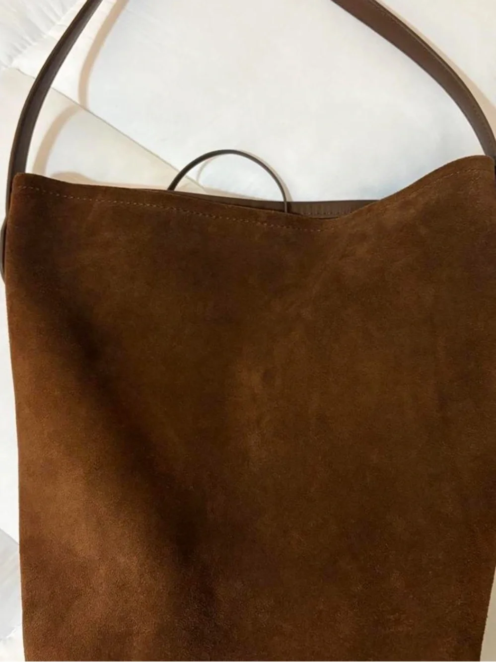 J. Crew Brown Suede Bucket Shoulder Bag